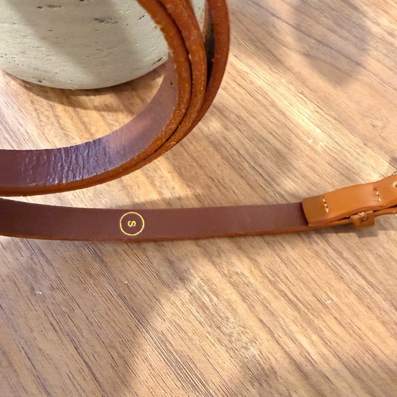 J.Crew Tan Leather Belt with Gold Buckle - Picture 3 of 4